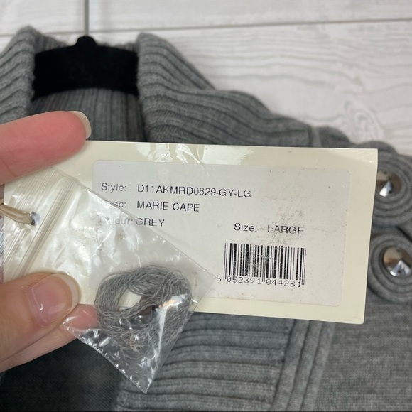 ALICE By Temperley Grey Marie Sweater Poncho Cape Size Large NWT - Picture 4 of 8